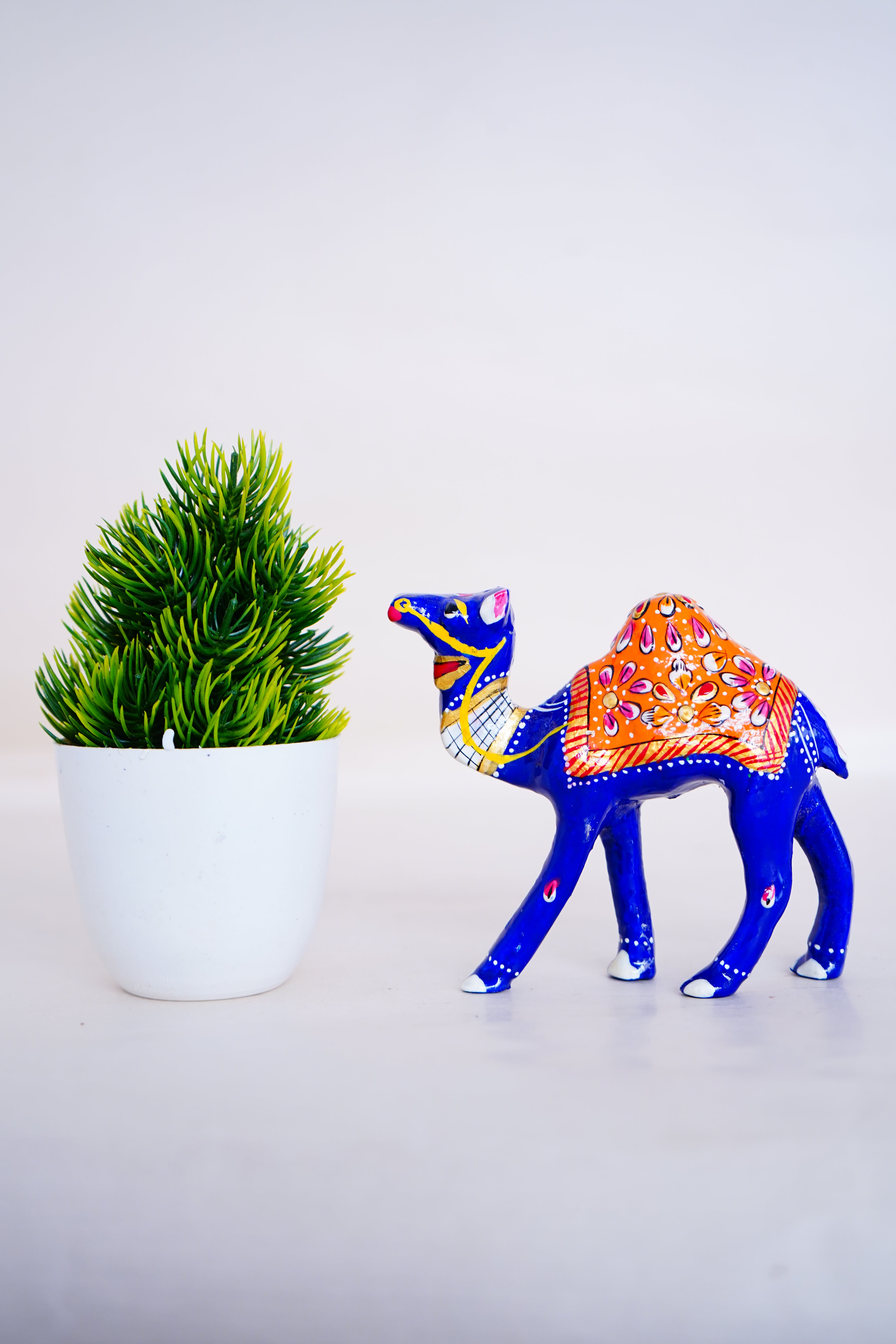 Elegant Handcrafted Meenakari Design Camel Statue Blue