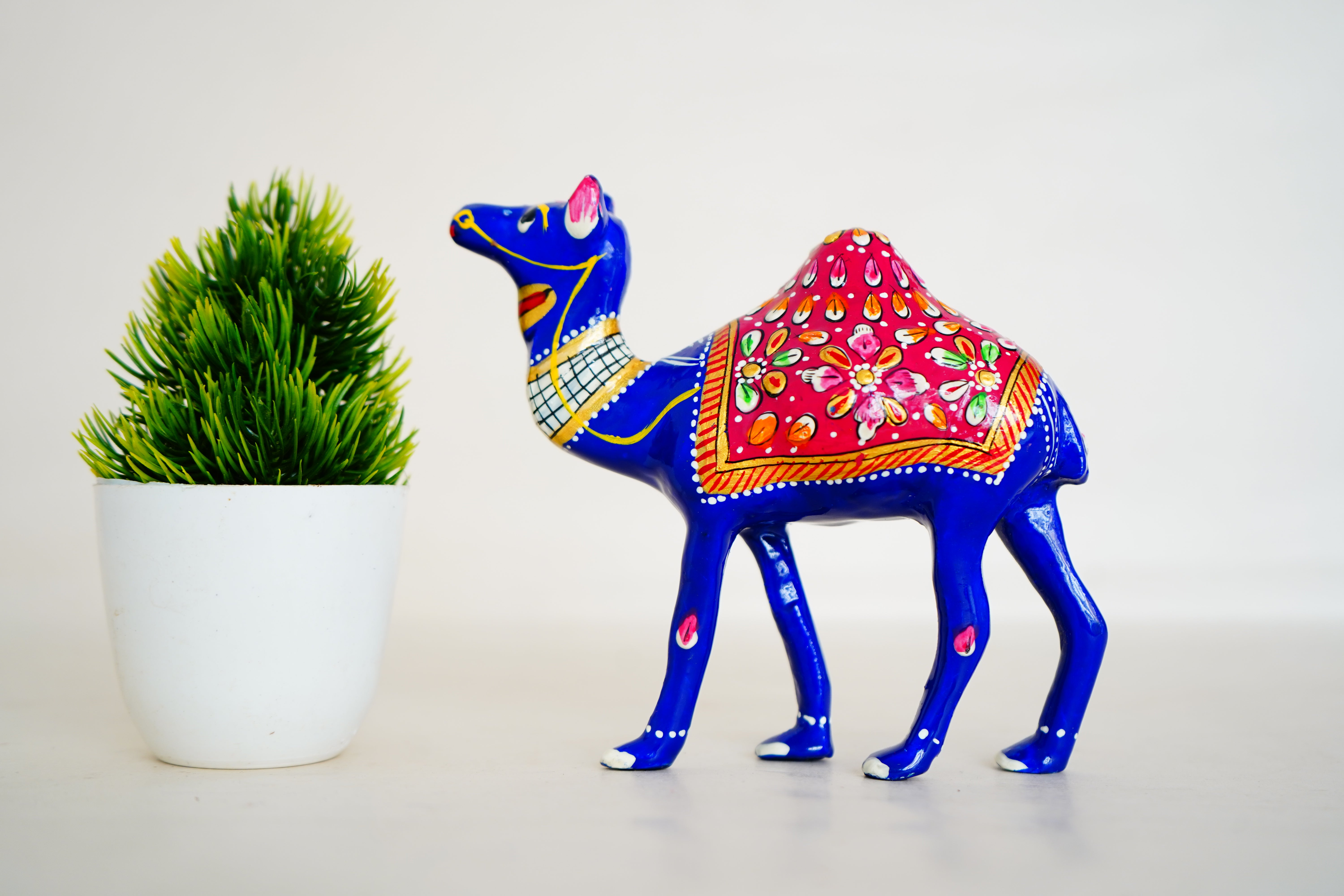 Elegant Handcrafted Meenakari Design Camel Statue Blue