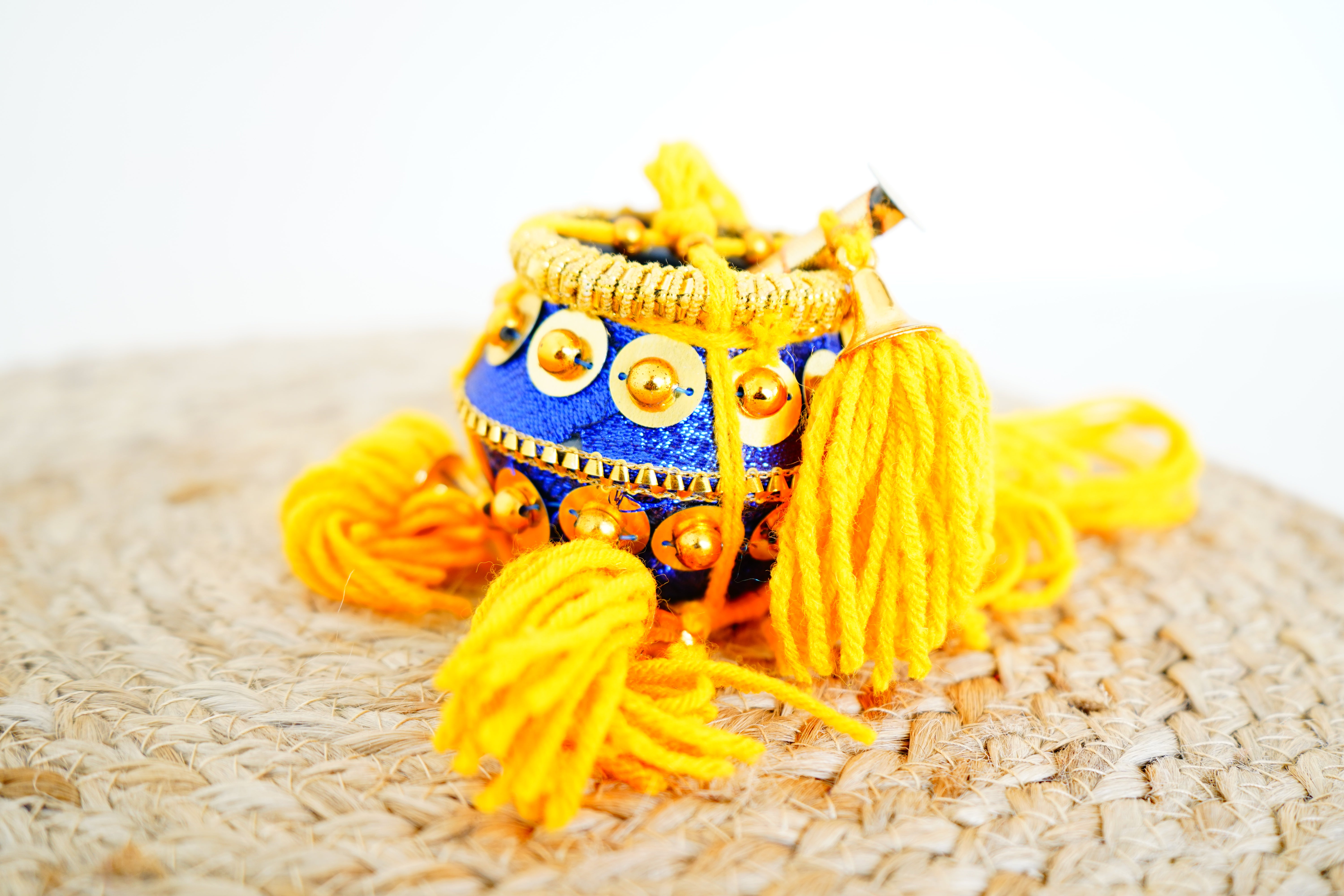 Lord Krishna's Vennaikuddam (Decorative Pot) with Flute Hanging