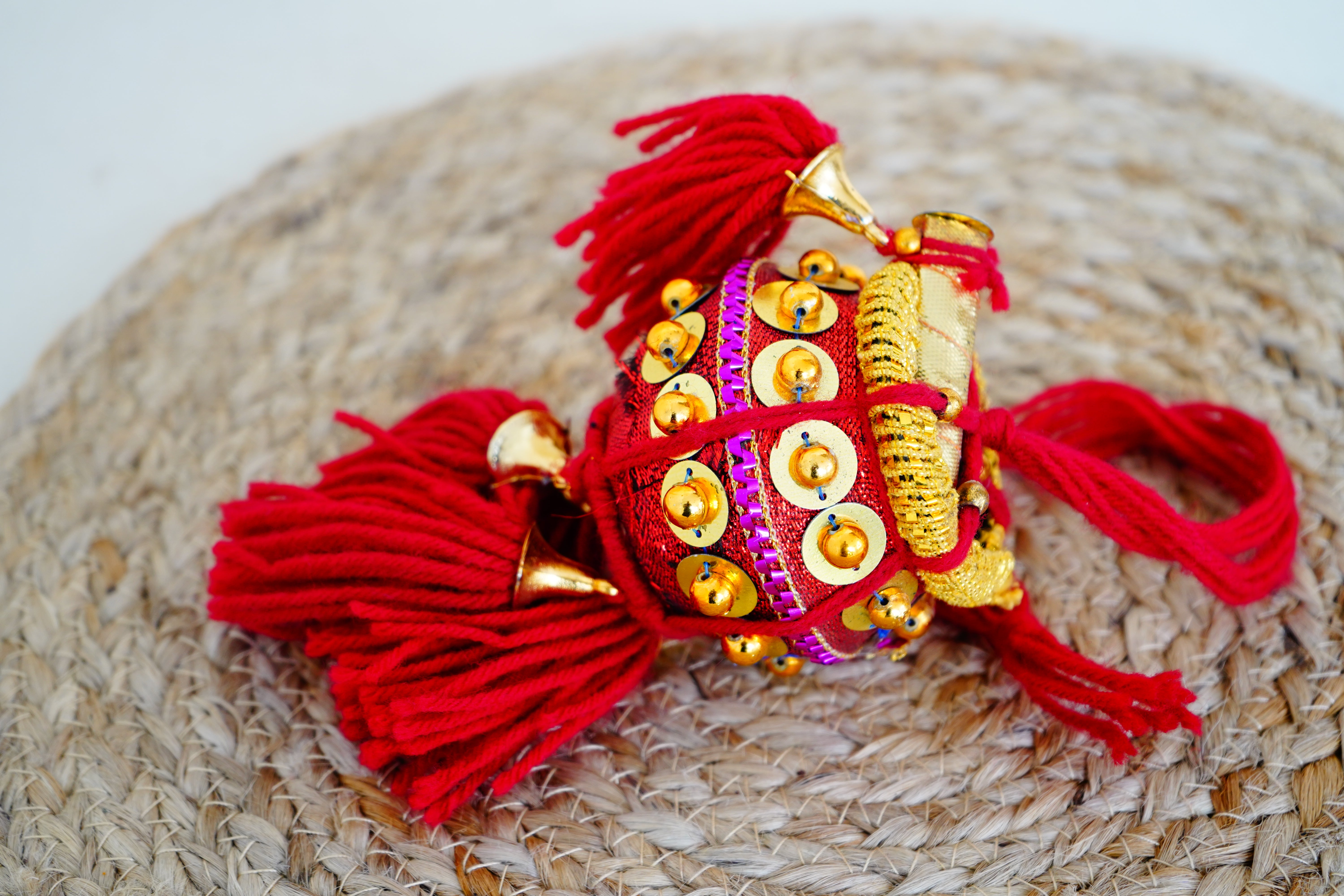 Lord Krishna's Vennaikuddam (Decorative Pot) with Flute Hanging