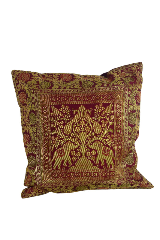 Banarasi Patchwork Pillow Covers with zari Work