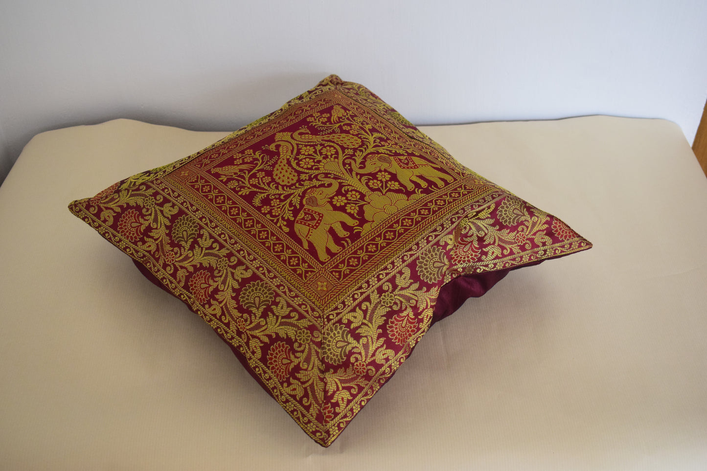 Banarasi Patchwork Pillow Covers with zari Work