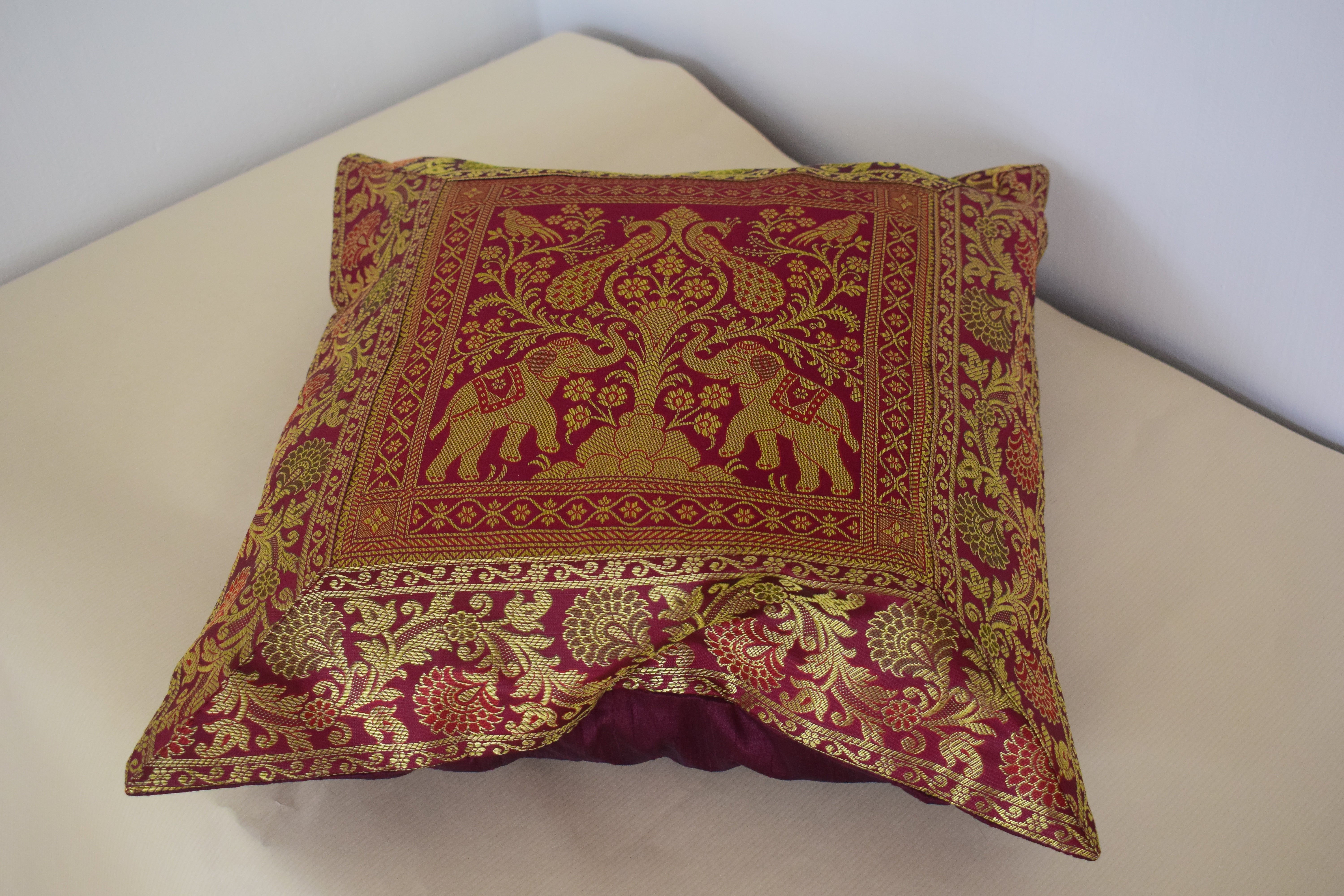 Banarasi Patchwork Pillow Covers with zari Work