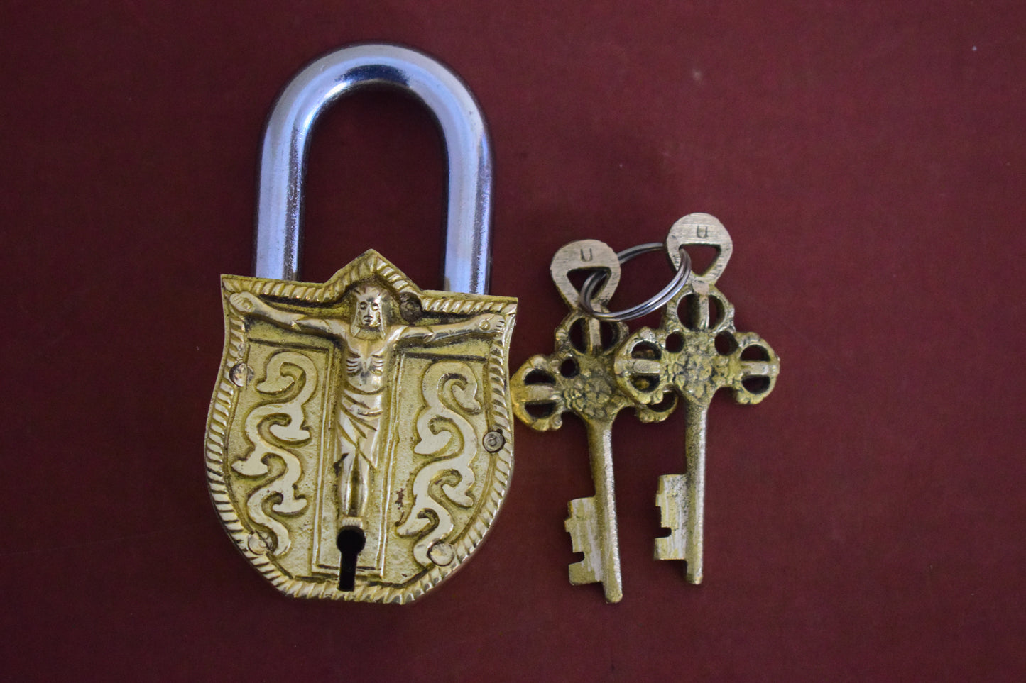 Handcrafted Aligarh Padlock-Jesus Design