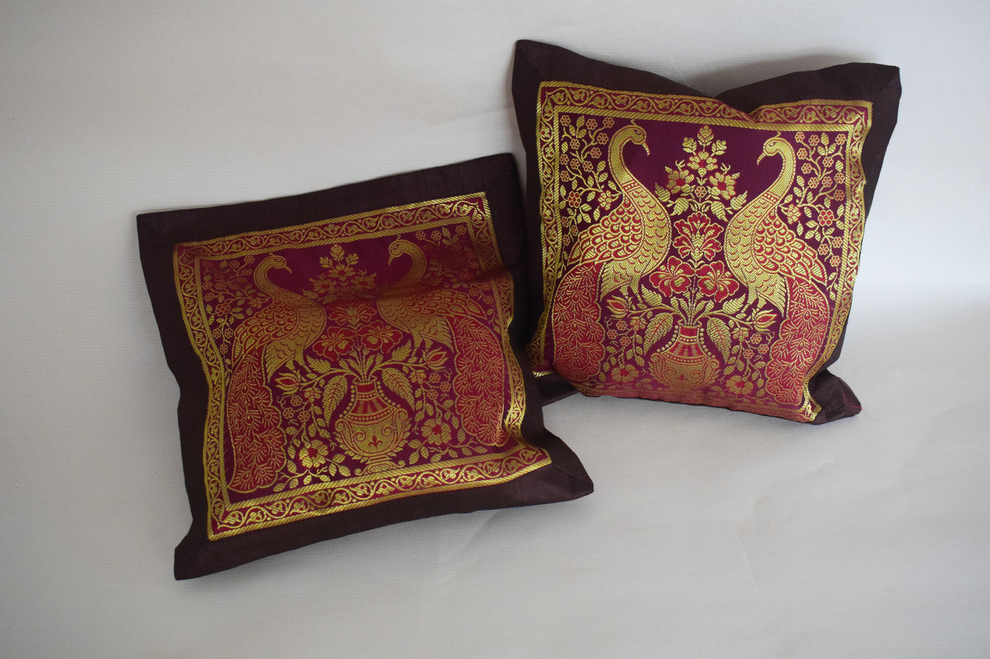 Banarasi Patchwork Pillow Covers with zari Work