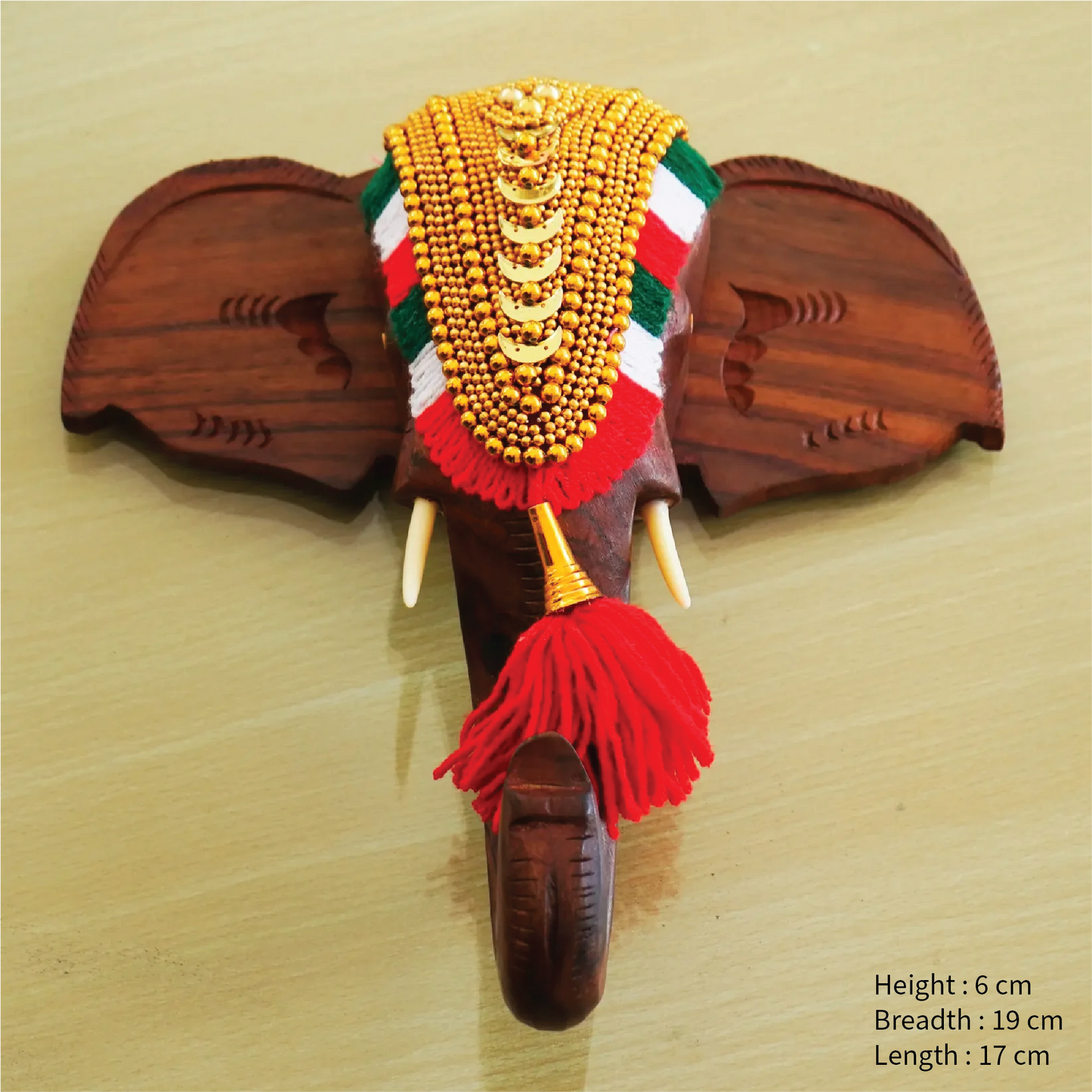 Elephant Pooram Head - Rosewood