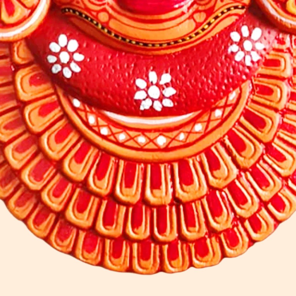Vishnu Murthy Theyyam Wooden Mask – Authentic Kerala Folk Ritual Art - Culturati