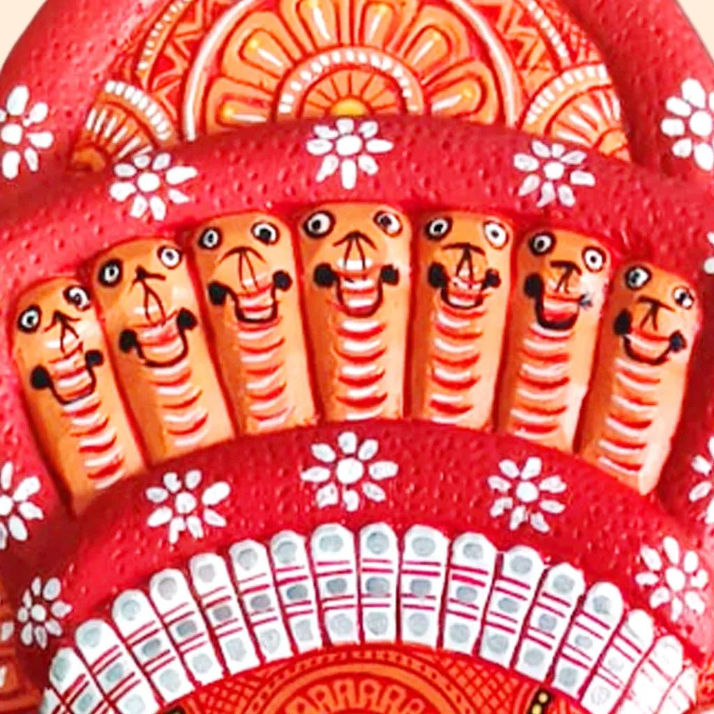 Vishnu Murthy Theyyam Wooden Mask – Authentic Kerala Folk Ritual Art - Culturati