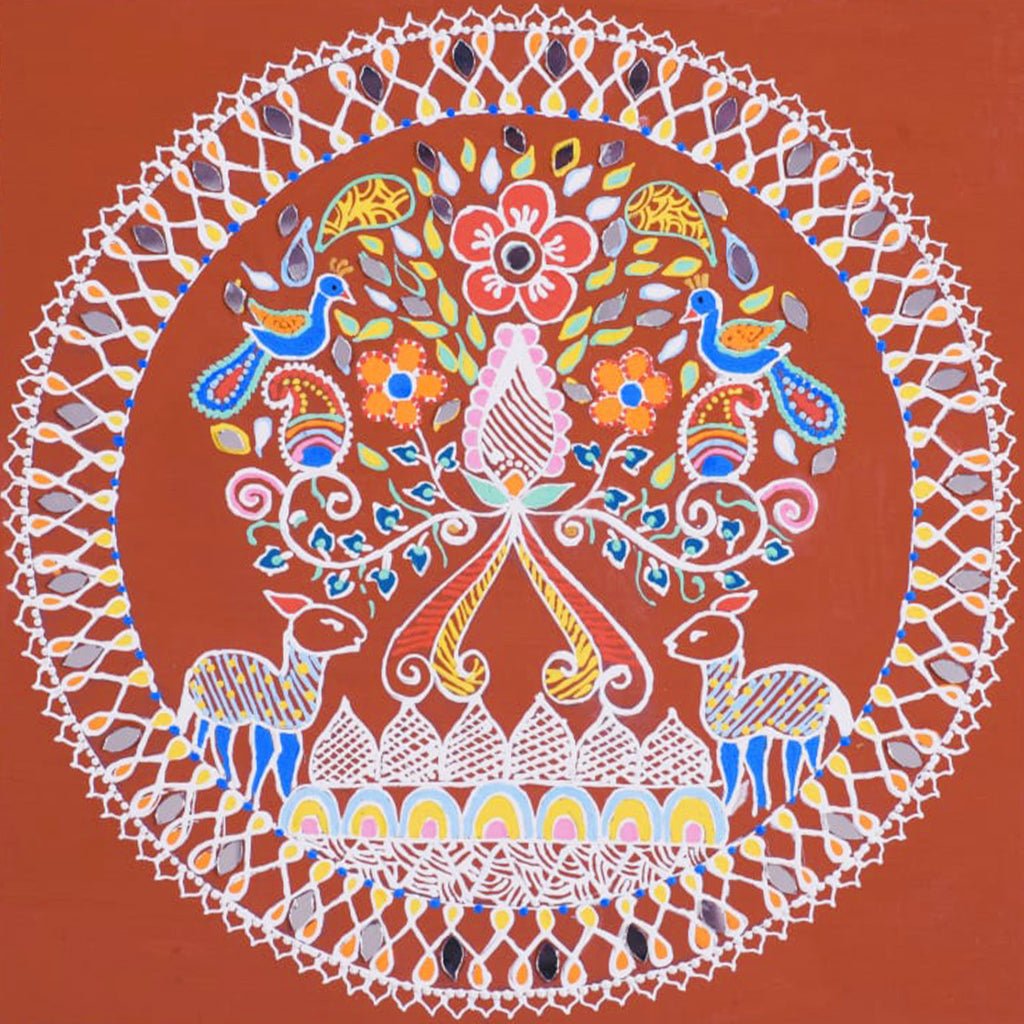 Tree of Life – Handcrafted Mandana Art for Auspicious & Spiritual Home Decor - Culturati