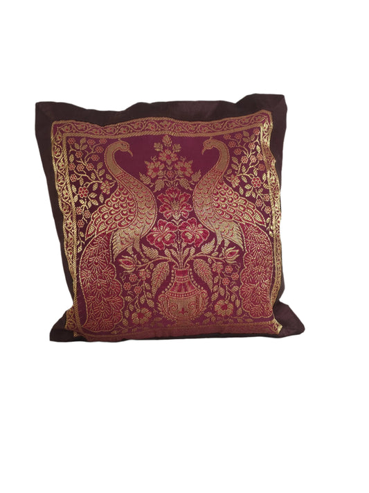 Banarasi Patchwork Pillow Covers with zari Work