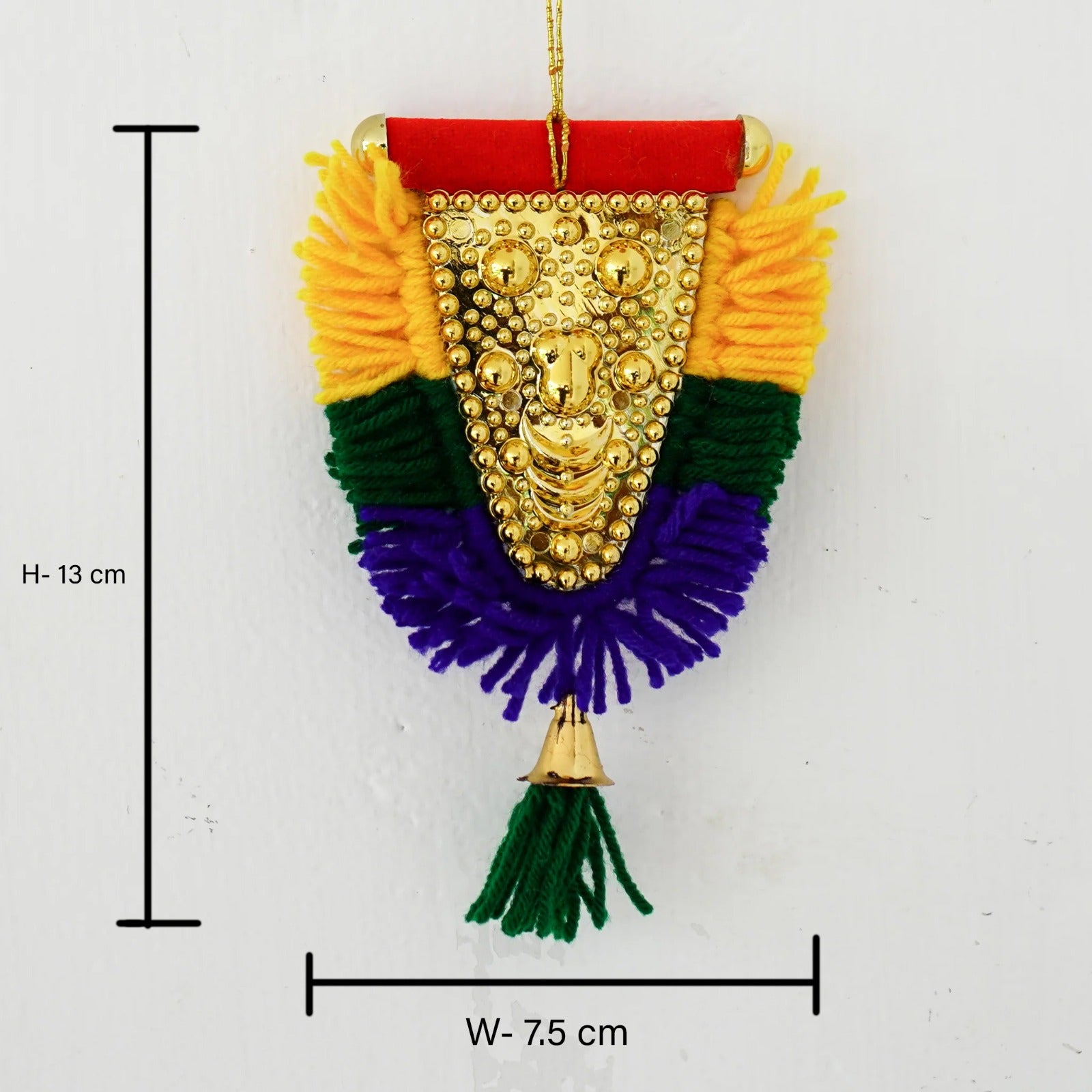 Handcrafted Mini Nettipattam Car Hanging Double-Sided(Height-13.5,Width-7.5cm)