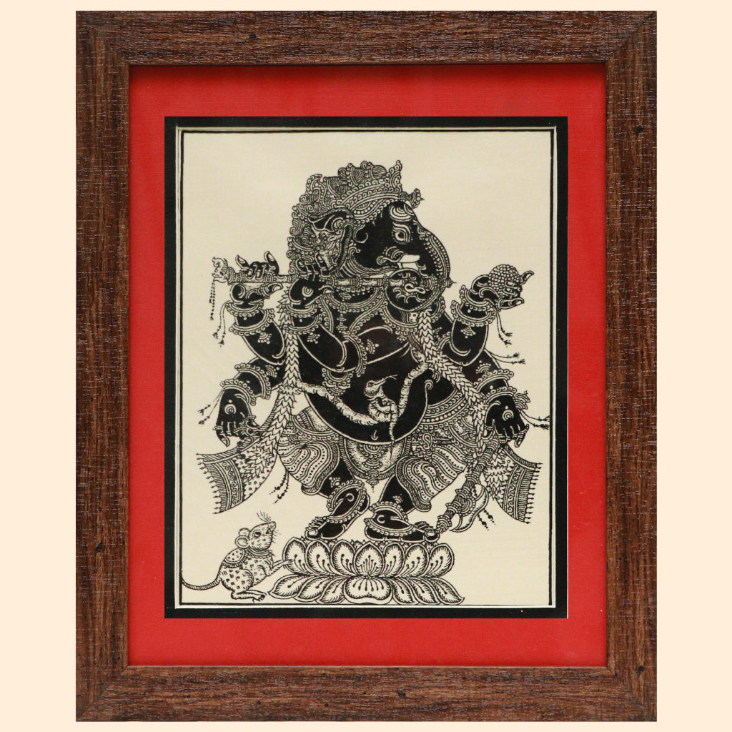 Handpainted Pattachitra Ganesha: Harmony - Culturati