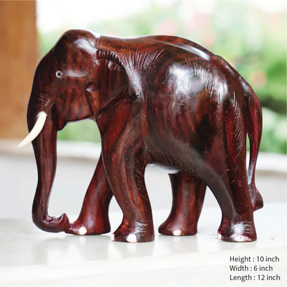 Handcrafted Rosewood Plain Elephant Sculpture