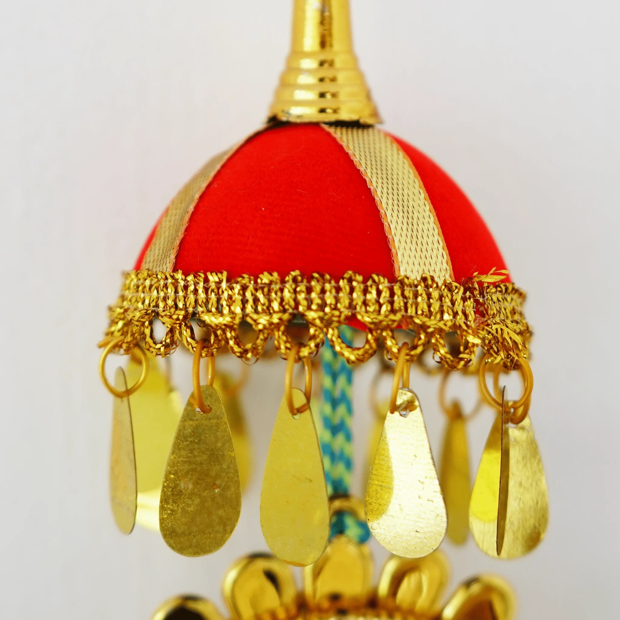 Ganesha and Padmanabhaswamy Dual Sided Car Hanging Temple Umbrella (Pack of 2) - Culturati