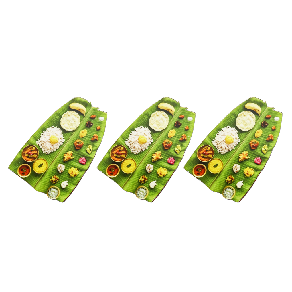 Onam Sadhya Fridge Magnet - Miniature Kerala Feast on Banana Leaf - Culturati