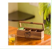 Sesham Wood Tea Box with 4 Compartments