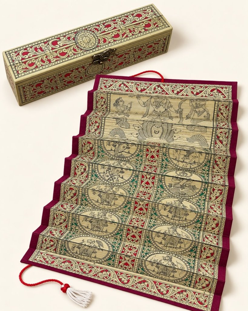 Dashavatara Talapatra Palm Leaf Engraving Scroll - Culturati